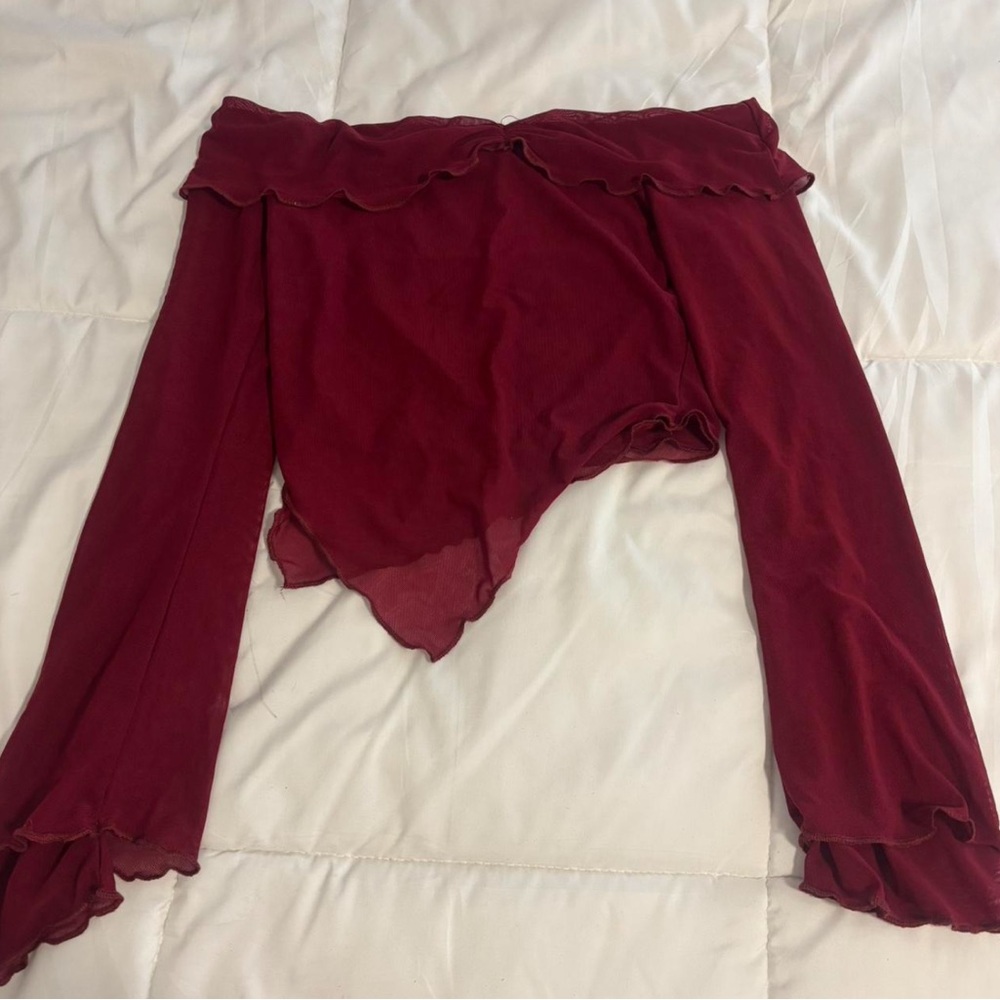 Off-Shoulder Burgundy Top